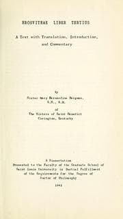 Tapa de Hrosvithae Liber tertius