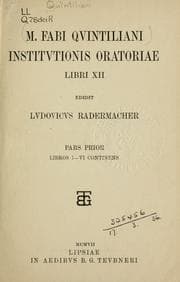 Tapa de Institvtionis oratoriae libri XII