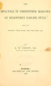 Tapa de The influence of Christopher Marlowe on Shakespeare's earlier style