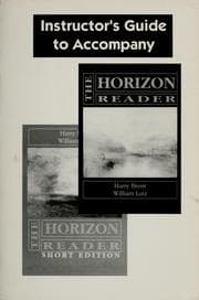 Tapa de Instructor's guide to accompany The Horizon reader and the Horizon reader short edition.