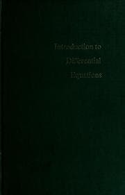 Tapa de Introduction to differential equations
