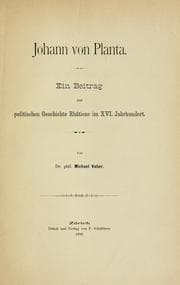 Tapa de Johann von Planta
