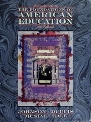 Tapa de Introduction to the foundations of American education