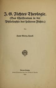 Tapa de J.G. Fichtes Theologie