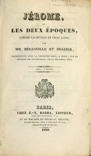 Tapa de Jérome, ou, Les deux époques