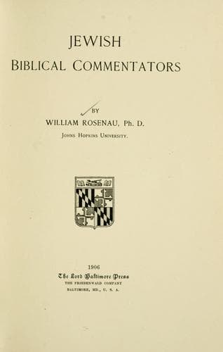Tapa de Jewish Biblical commentators.