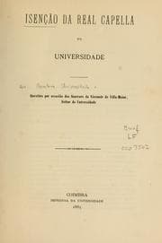 Tapa de Isenção da Real Capella da Universidade