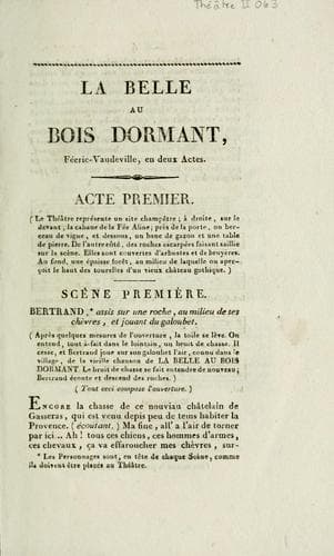 Tapa de La belle au bois dormant