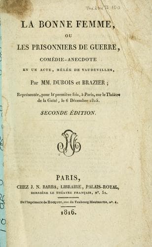 Tapa de La bonne femme, ou, Les prisonniers de guerre