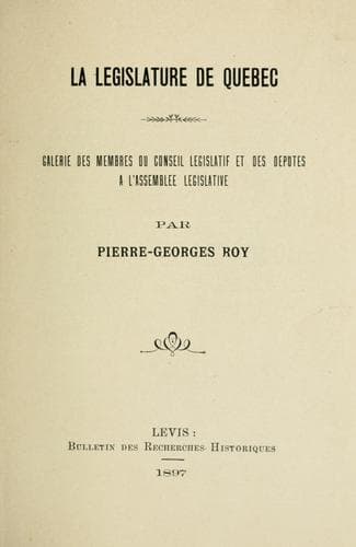 Tapa de La législature de Québec