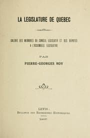 Tapa de La législature de Québec