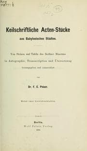 Tapa de Keilschriftliche Acten-Stücke aus babylonischen Städten