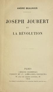 Tapa de Joseph Joubert et la révolution