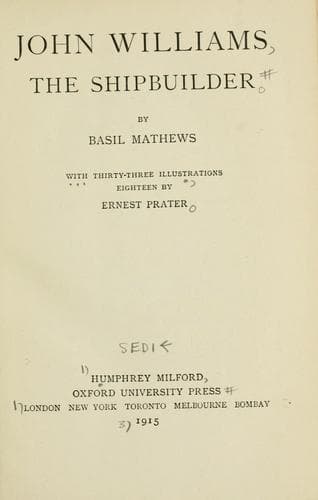 Tapa de John Williams, the shipbuilder