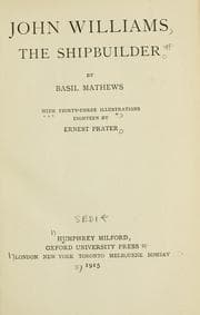 Tapa de John Williams, the shipbuilder
