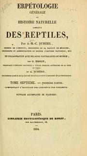 Tapa de Erpétologie générale, ou, Histoire naturelle complète des reptiles