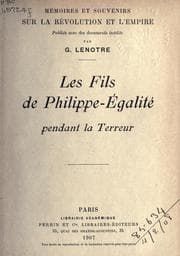 Tapa de Le fils de Philippe-Égalité pendant la Terreur