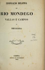 Tapa de Legislação relativa ao Rio Mondego: vallas e campos de Coimbra