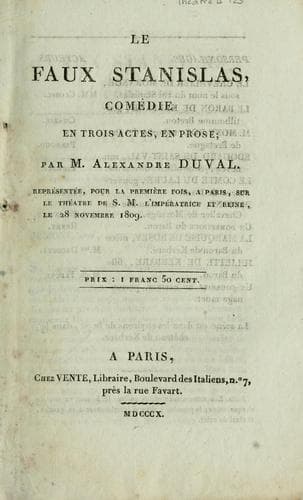 Tapa de Le faux Stanislas