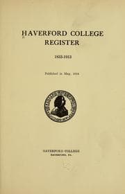 Tapa de Haverford college register, 1833-1913 ...