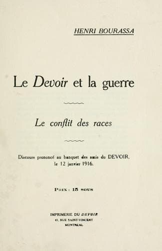 Tapa de Le Devoir et la guerre