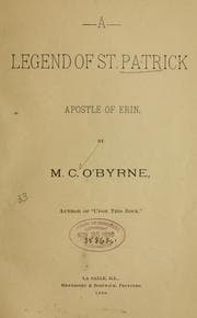Tapa de A legend of St. Patrick, apostle of erin