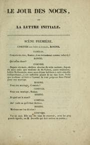 Tapa de Le jour des noces, ou, La lettre initiale