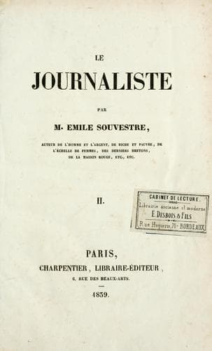 Tapa de Le journaliste