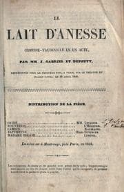 Tapa de Le lait d'anesse, comédie-vaudeville en un acte