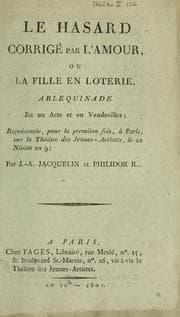 Tapa de Le hasard corrigé par l'amour, ou, La fille en loterie