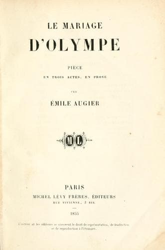 Tapa de mariage d'Olympe