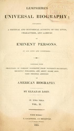 Tapa de Lempriere's universal biography