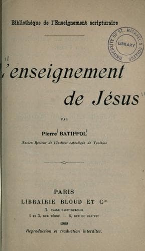 Tapa de L'enseignement de Jésus