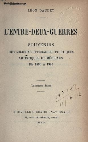 Tapa de L' entre-deux-guerres