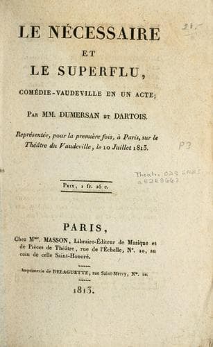 Tapa de Le nécessaire et le superflu