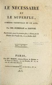 Tapa de Le nécessaire et le superflu