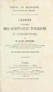 Tapa de Leçons sur les effets des substances toxiques et médicamenteuses ...