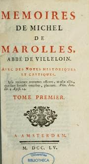 Tapa de Mémoires de Michel de Marolles