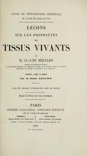 Tapa de Leçons sur les propriétés des tissus vivants