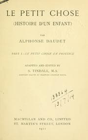 Tapa de Le petit chose (Histoire d'un enfant)