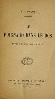Tapa de Le poignard dans le dos