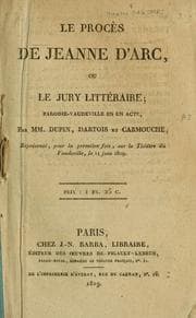 Tapa de Le procès de Jeanne d'Arc, ou, Le jury littéraire