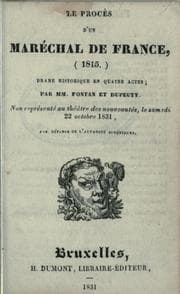 Tapa de Le procès d'un maréchal de France (1815) drame historique en quatre actes