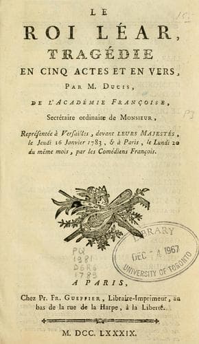 Tapa de Le roi Léar