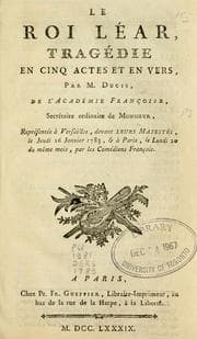 Tapa de Le roi Léar