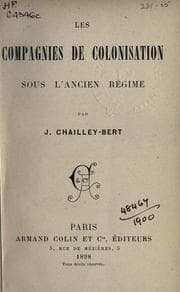 Tapa de Les Campagnies de colonisation sous l'ancien régime