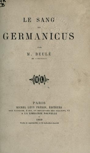 Tapa de Le sang de Germanicus