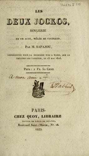 Tapa de Les deux jockos