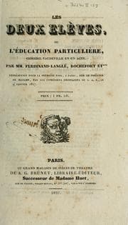 Tapa de Les deux élèves, ou, L'éducation particulière