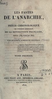Tapa de Les fastes de l'anarchie